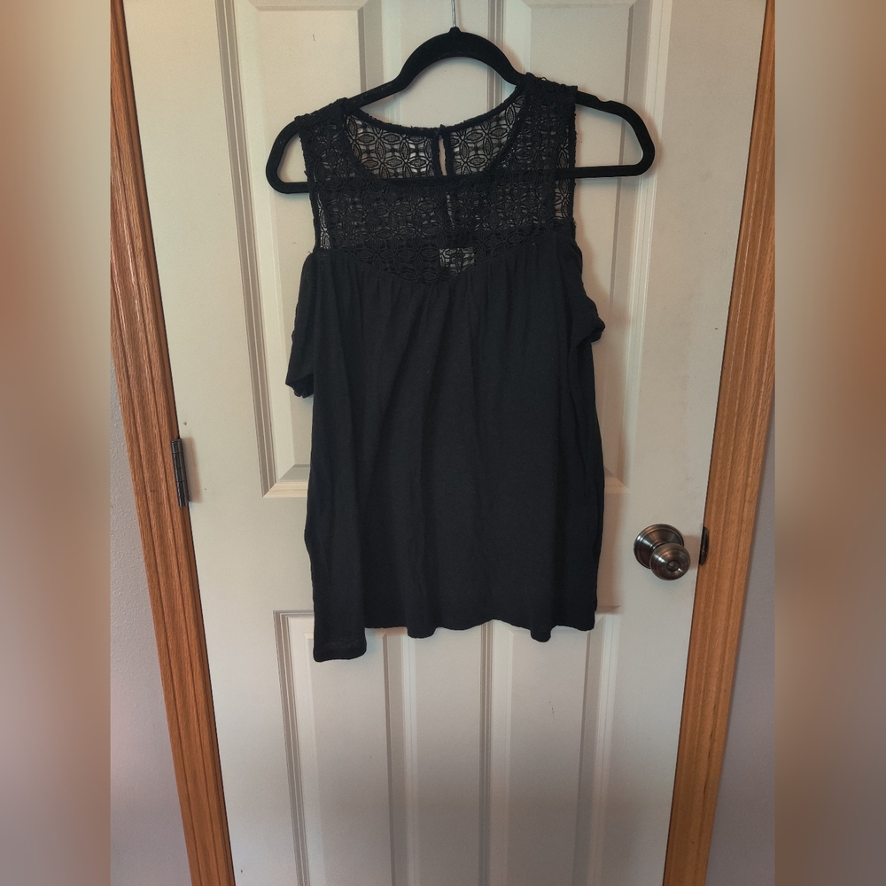 Elegant Black Lace Women's Top